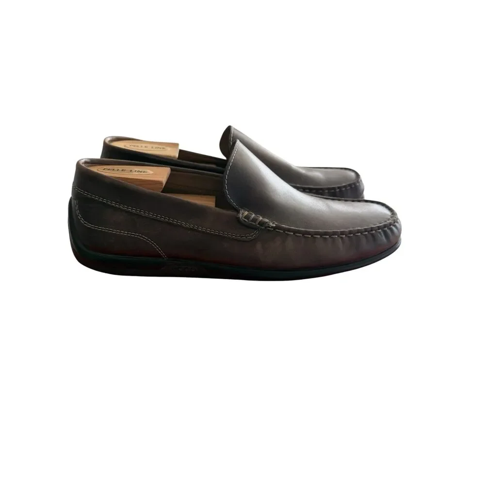 ECCO Fusion II Men's Cocoa Brown Leather Slip-On Moc Toe Loafers